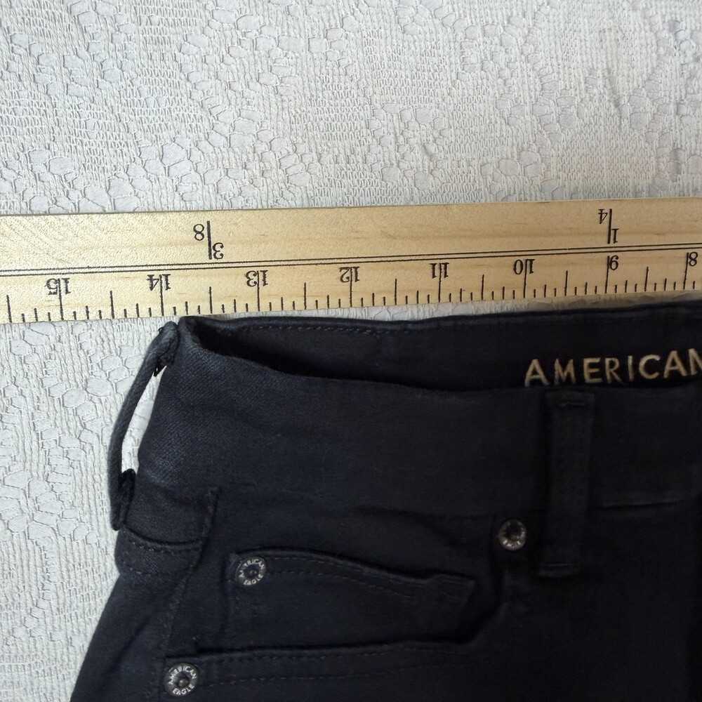 American Eagle Shorts Womens 29 Black Curvy Super Hi-Rise Shortie Cutoff Denim - Picture 4 of 10